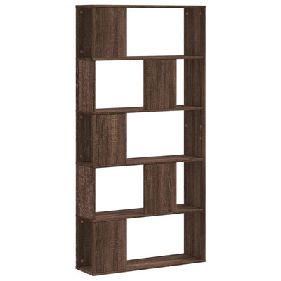 Kirjahylly 5 tasoa ruskea tammi 80,5x23,5x162,5 cm tekninen puu