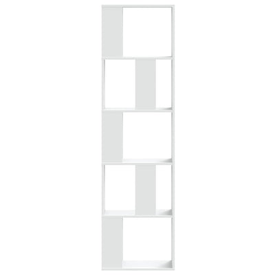 Kirjahylly 5 tasoa valkoinen 45x23,5x162,5 cm tekninen puu
