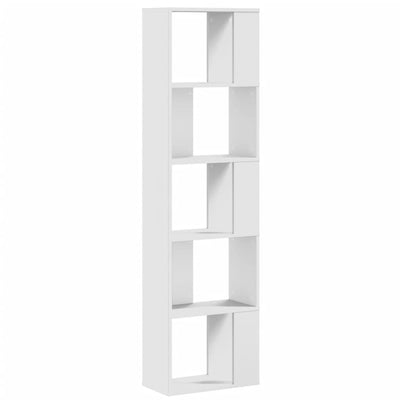 Kirjahylly 5 tasoa valkoinen 45x23,5x162,5 cm tekninen puu