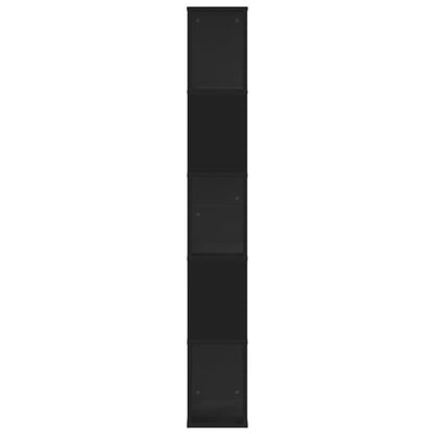 Kirjahylly 5 tasoa musta 45x23,5x162,5 cm tekninen puu