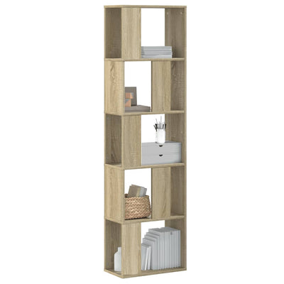 Kirjahylly 5 tasoa Sonoma-tammi 45x23,5x162,5 cm tekninen puu