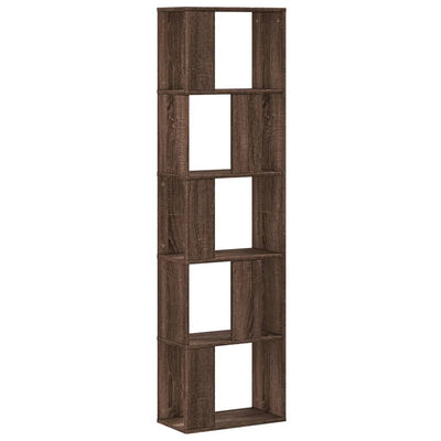 Kirjahylly 5 tasoa ruskea tammi 45x23,5x162,5 cm tekninen puu