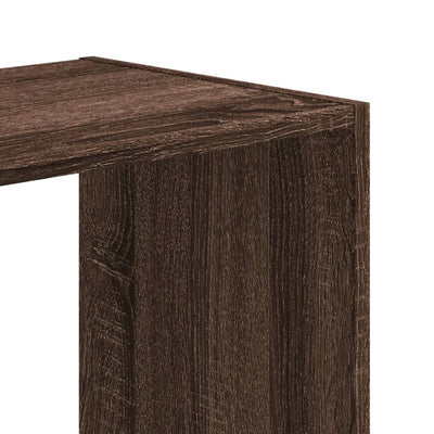 Kirjahylly ruskea tammi 102x32x102 cm tekninen puu