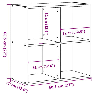 Kirjahylly Sonoma-tammi 68,5x32x68,5 cm tekninen puu