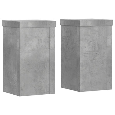 Kasvitelineet 2 kpl betoninharmaa 10x10x18 cm tekninen puu