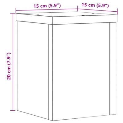 Kasvitelineet 2 kpl valkoinen 15x15x20 cm tekninen puu