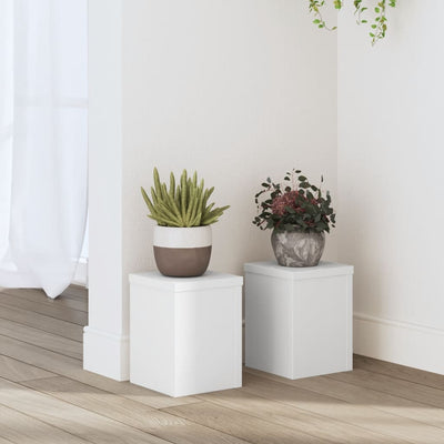 Kasvitelineet 2 kpl valkoinen 15x15x20 cm tekninen puu