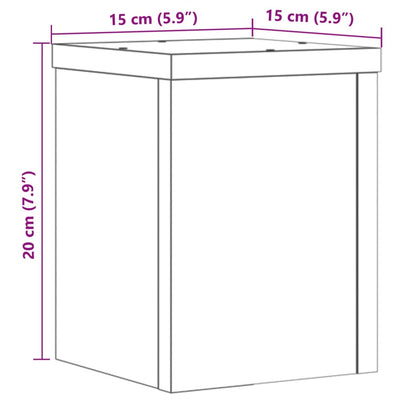 Kasvitelineet 2 kpl musta 15x15x20 cm tekninen puu
