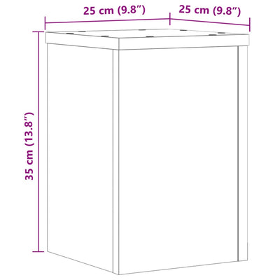 Kasvitelineet 2 kpl musta 25x25x35 cm tekninen puu