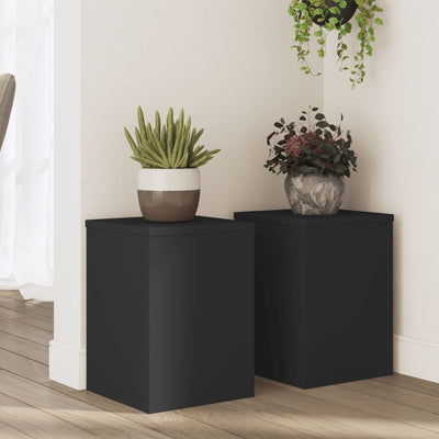 Kasvitelineet 2 kpl musta 25x25x35 cm tekninen puu
