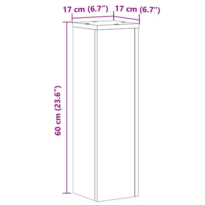 Kasvitelineet 2 kpl musta 17x17x60 cm tekninen puu