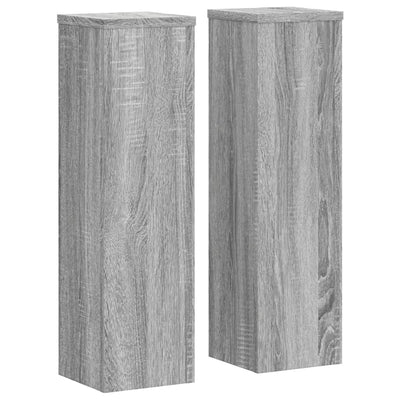 Kasvitelineet 2 kpl harmaa Sonoma 17x17x60 cm tekninen puu