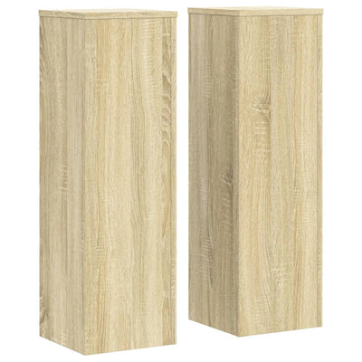 Kasvitelineet 2 kpl Sonoma-tammi 25x25x80 cm tekninen puu