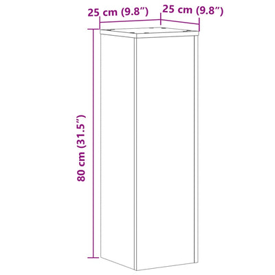 Kasvitelineet 2 kpl Sonoma-tammi 25x25x80 cm tekninen puu