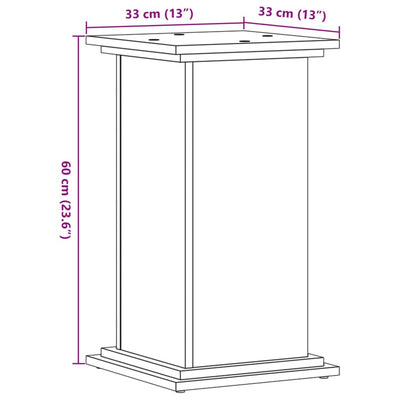 Kasviteline ruskea tammi 33x33x60 cm tekninen puu