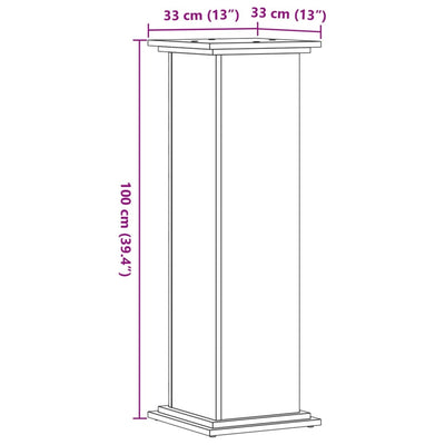 Kasviteline harmaa Sonoma 33x33x100 cm tekninen puu