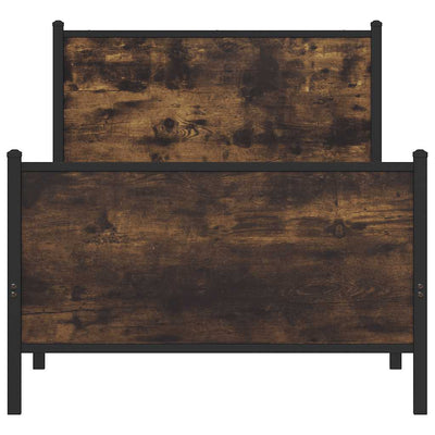 Savutammi metallinen sängynrunko päädyillä Oane 80x200cm