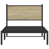Sonoma-tammi metallinen sängynrunko päädyllä Oane 100x190cm