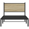 Sonoma-tammi metallinen sängynrunko päädyllä Oane 107x203cm
