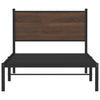 Ruskea tammi metallinen sängynrunko päädyllä Oane 100x200cm