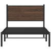 Ruskea tammi metallinen sängynrunko päädyllä Oane 107x203cm