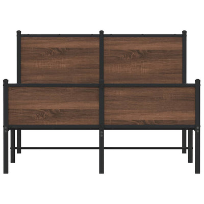 Ruskea tammi metallinen sängynrunko päädyillä Oane 120x200cm