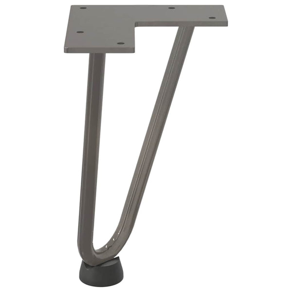 Sohvapöydän hiusneulajalat 4 kpl luonnonteräs 20 cm täysteräs