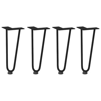 Hiusneula Pöytäjalat 4 kpl musta 30 cm kiinteä teräs