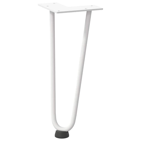 Sohvapöydän hiusneulajalat 4 kpl valkoinen 30 cm täysteräs