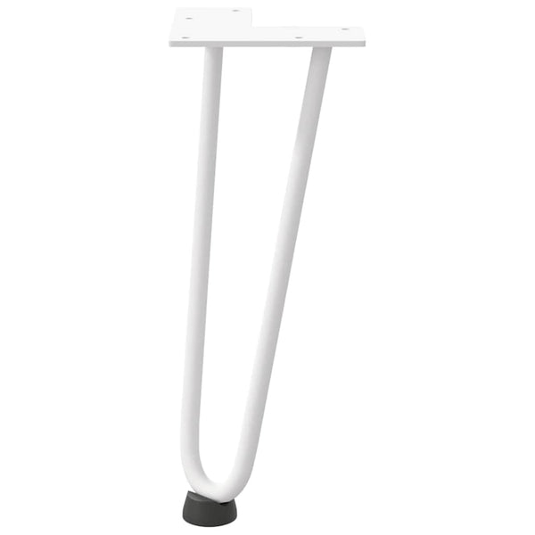 Sohvapöydän hiusneulajalat 4 kpl valkoinen 30 cm täysteräs