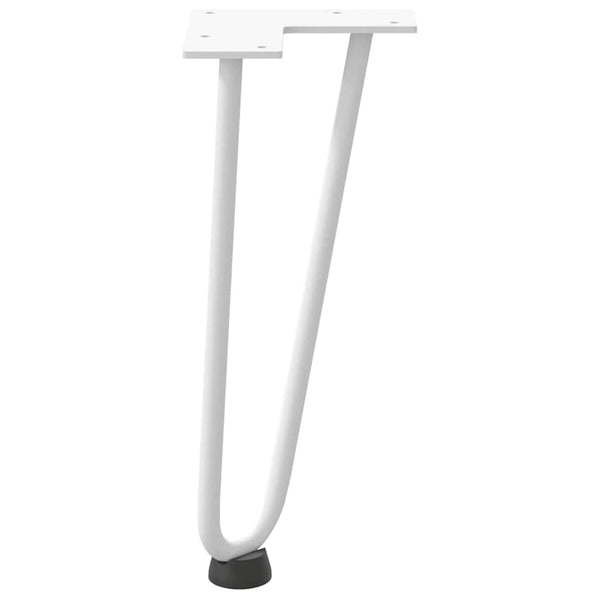 Sohvapöydän hiusneulajalat 4 kpl valkoinen 30 cm täysteräs