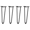 Musta hiusneula pöytäjalat Mardini 42cm (4 kpl kiinteä teräs)