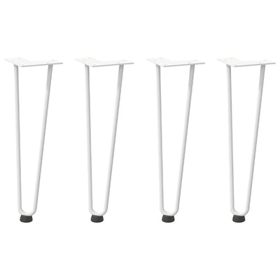 Hiusneula jalat sohvapöydälle 4 kpl Valkoinen 42 cm umpiteräs
