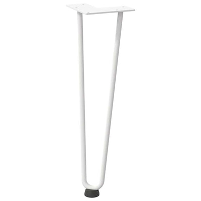 Hiusneula jalat sohvapöydälle 4 kpl Valkoinen 42 cm umpiteräs