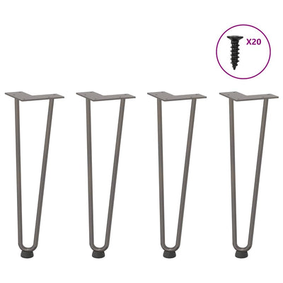 Hiusneula jalat sohvapöydälle 4 kpl luonnonteräs 42cm umpiteräs