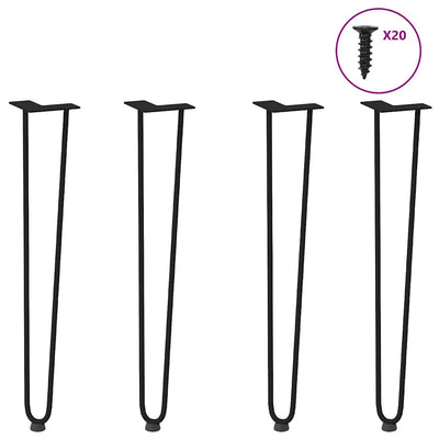 Musta hiusneulajalat konsolipöytiin konsolipöydälle Mardini 72cm (4 kpl)