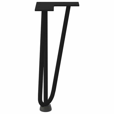 Hiusneula Pöytäjalat 4 kpl musta 30 cm kiinteä teräs