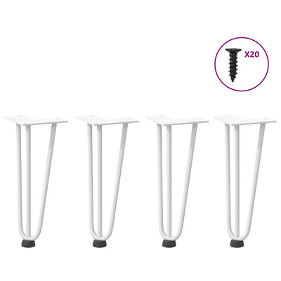 Hiusneula jalat sohvapöydälle 4 kpl valkoinen 30 cm umpiteräs