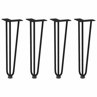 Hiusneula Pöytäjalat 4 kpl musta 42 cm kiinteä teräs