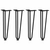 Musta hiusneula pöytäjalat Mardini 42cm (4 kpl kiinteä teräs)