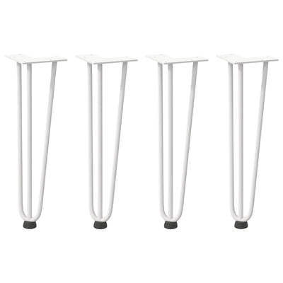 Hiusneula jalat sohvapöydälle 4 kpl Valkoinen 42 cm umpiteräs