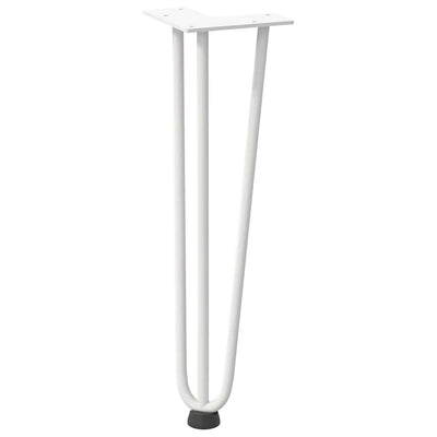 Hiusneula jalat sohvapöydälle 4 kpl Valkoinen 42 cm umpiteräs