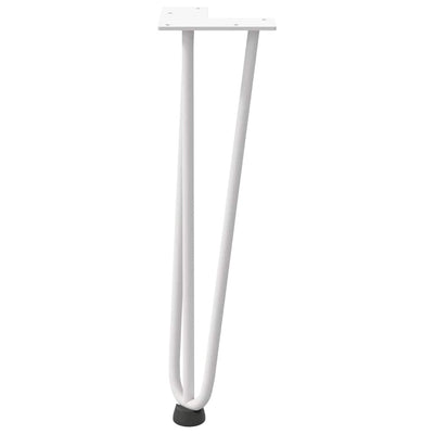 Hiusneula jalat sohvapöydälle 4 kpl Valkoinen 42 cm umpiteräs