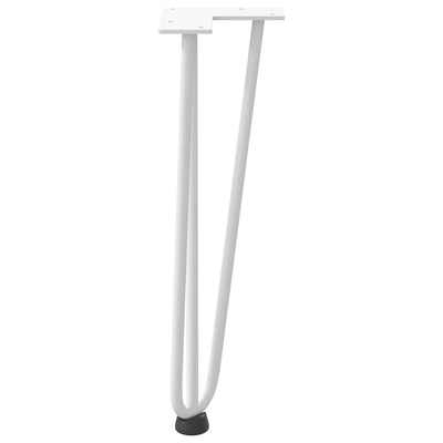 Hiusneula jalat sohvapöydälle 4 kpl Valkoinen 42 cm umpiteräs