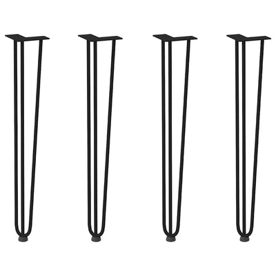 Hiusneulajalat konsolipöytiin konsolipöydälle 4 kpl musta 72 cm