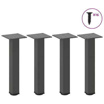 Sohvapöydän jalat 4 kpl antrasiittia 30-32 cm teräs