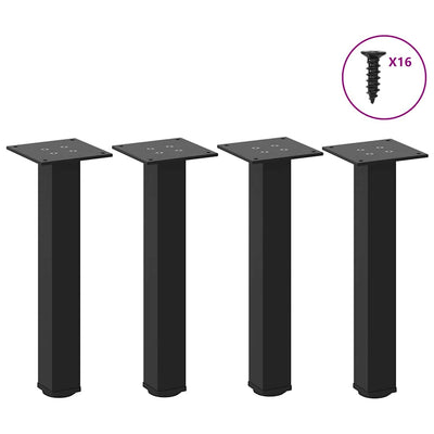 Sohvapöydän jalat 4 kpl musta 42-44 cm teräs