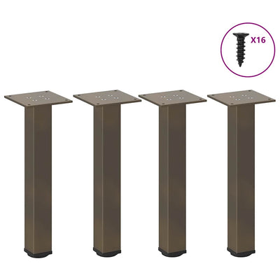 Sohvapöydän jalat 4 kpl luonnonteräs 42-44 cm teräs