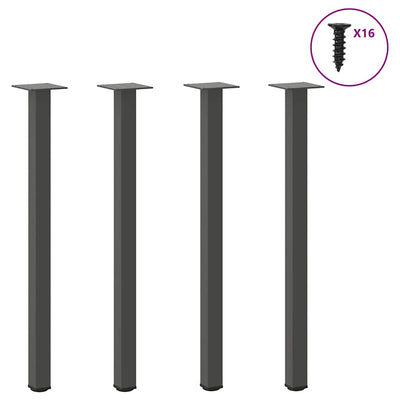 Konsolipöydän jalat 4 kpl antrasiittia 72-74 cm teräs