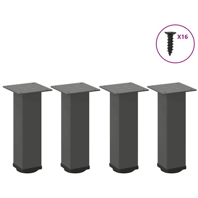 Sohvapöydän jalat 4 kpl antrasiittia 30-32 cm teräs
